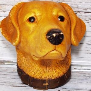 Vintage 50s Bossons Labrador Head, Bossons Dog Head Chalkware Wall Plaque